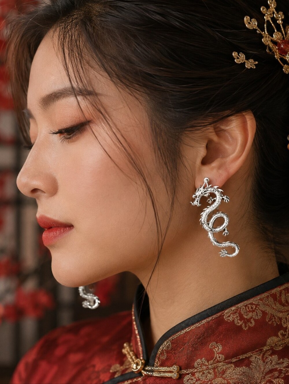 MODCLOTH CHINESE DRAGON EARRINGS